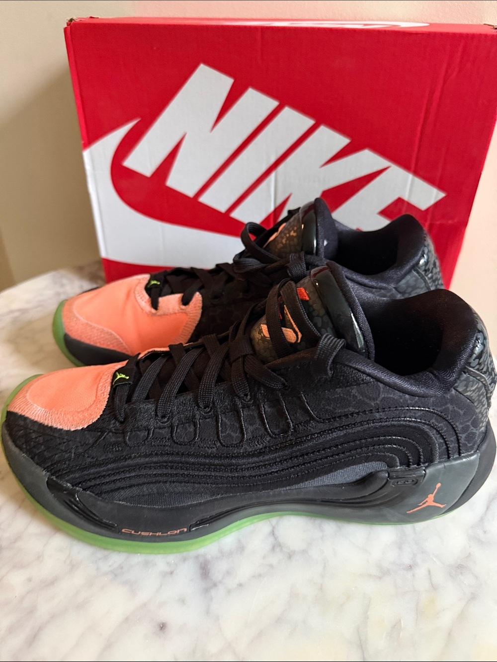 Nike Kids Black and Coral Pink Accent Sneakers